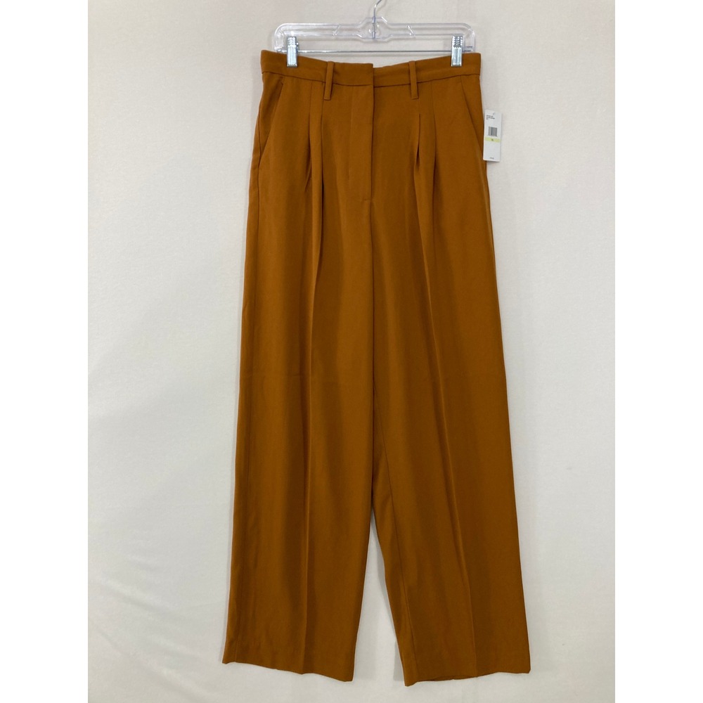 New Jessica Simpson Wide Leg Pleated Pants size 10 Brown High Rise Trousers